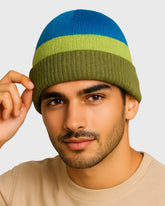 Striped Merino Wool Beanie For Men